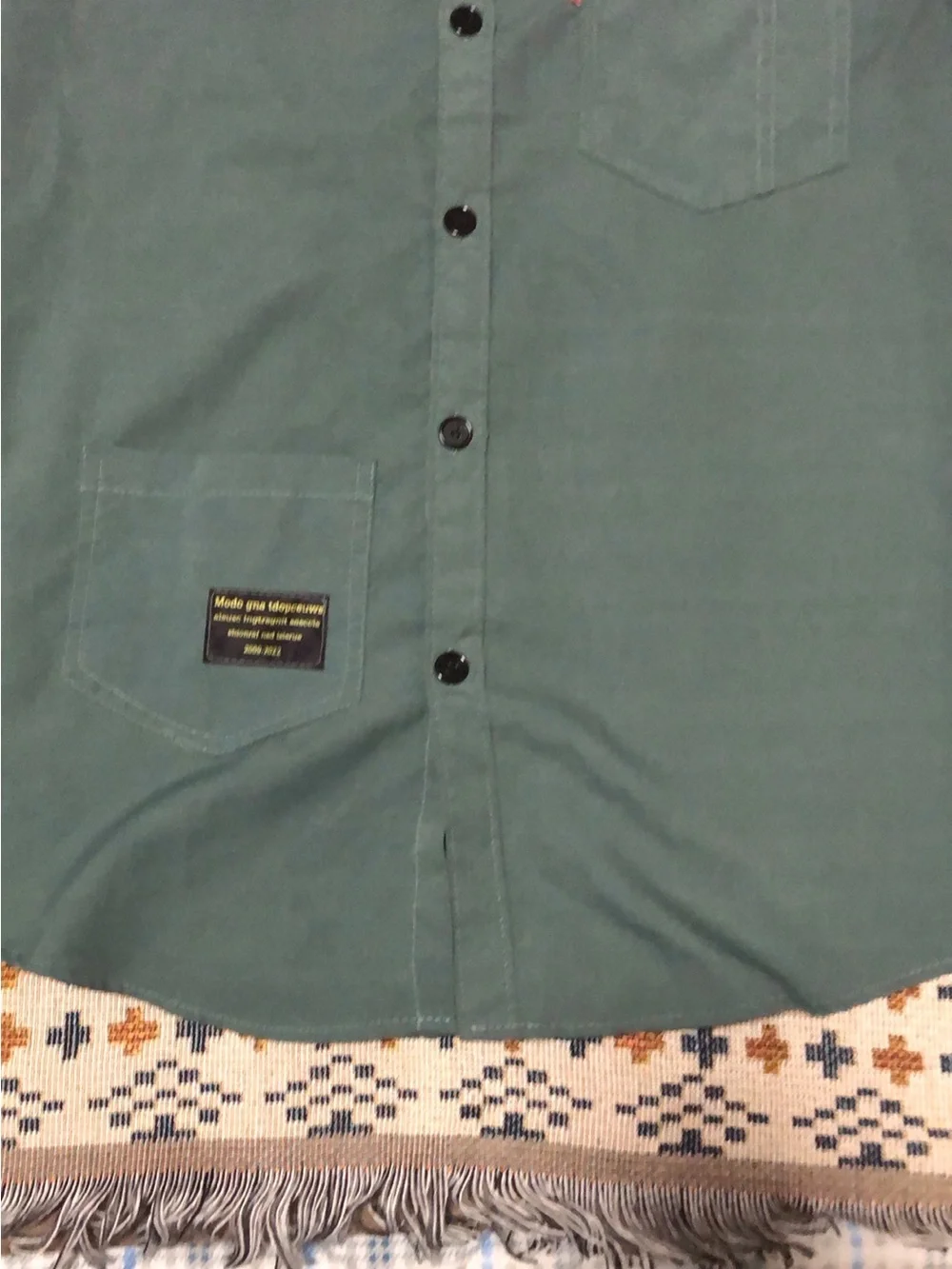 Men's Casual Button-Up Shirt in Teal